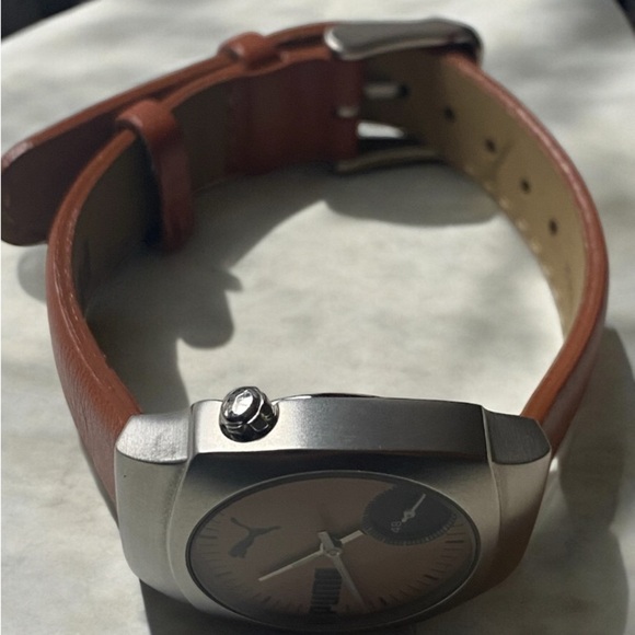 Puma Women’s Brown and Silver Watch With Leather Band - Picture 6 of 7